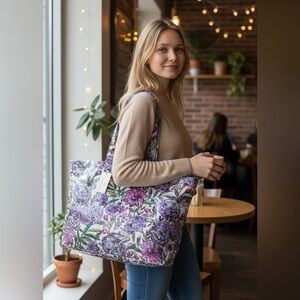 Vera Bradley City Shopper Tote Lavender Meadow NWT